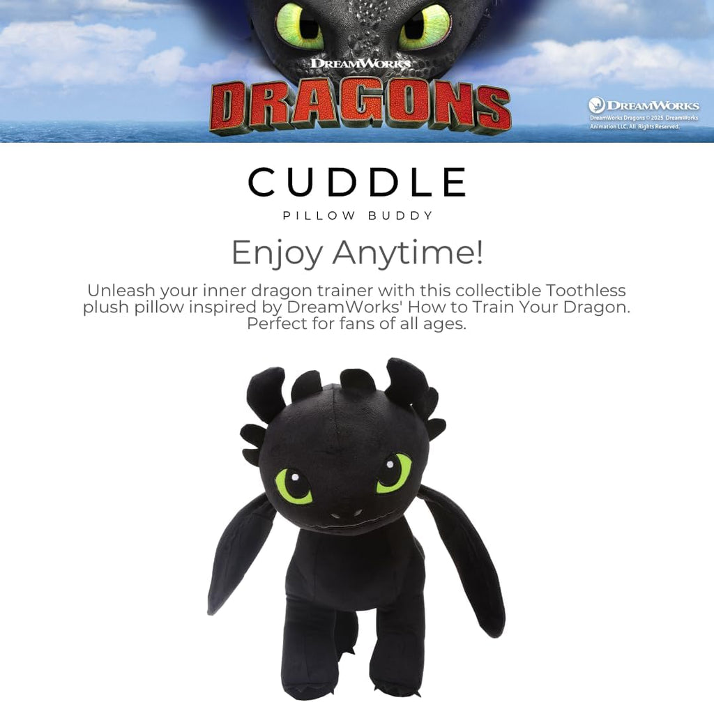 How To Train Your Dragon Toothless Bedding Super Soft Cozy Cuddle Pillow Buddy, (Officially Licensed Product) By Franco Collectibles