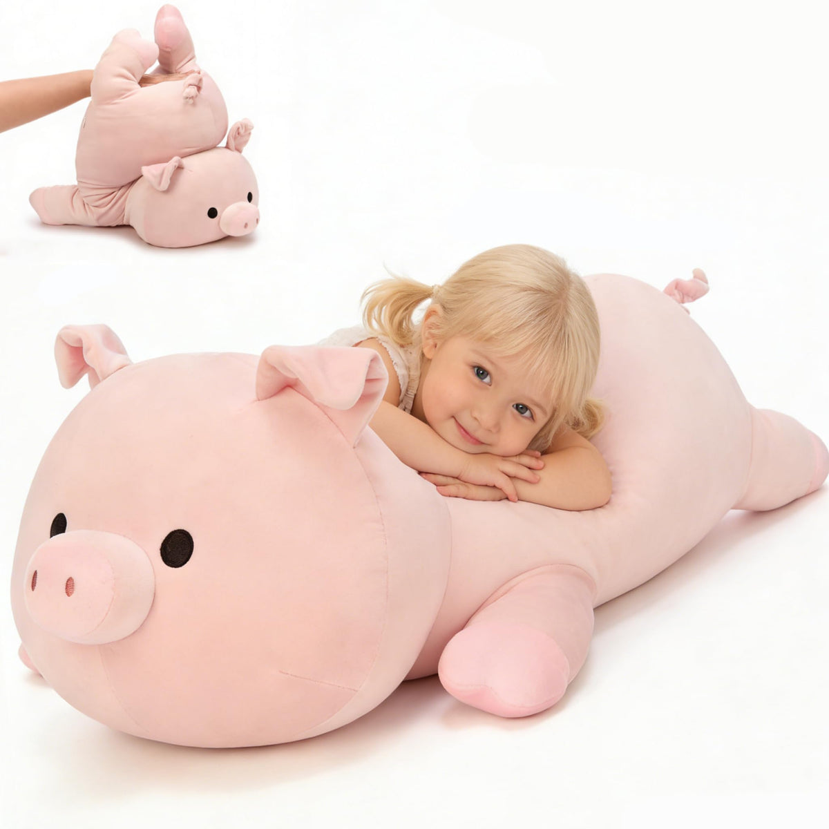 MaoGoLan Pink Pig Plush Pillow– 24" Giant Pig Stuffed Animal Body Pillow