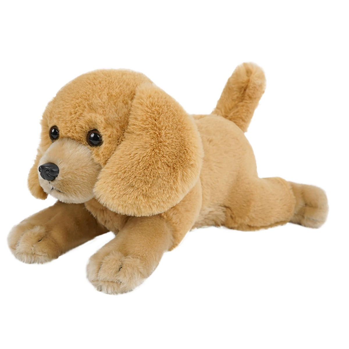 Golden Retriever Stuffed Animal Lying Fluffy Dog Plush Toy Long Hair Puppy Hugging Pillow Sleeping Buddy for Infant Baby Toddler Kids Couch Bed Accents 14 Inch