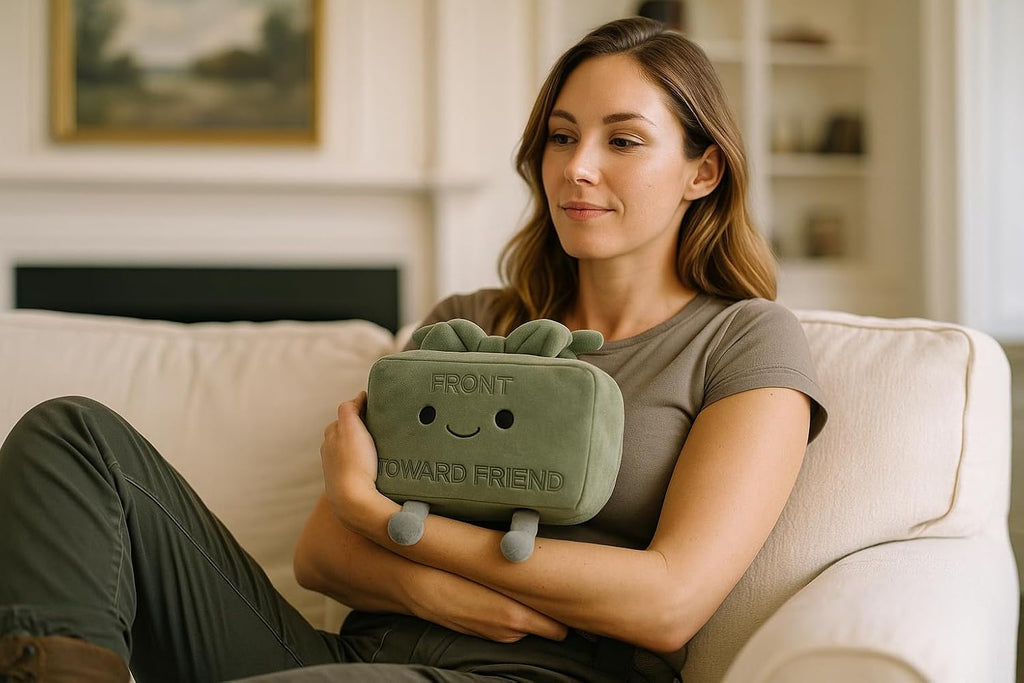 Seymour the Claymore - Friendliest Anti-Personnel Mine Plushie from Battle Buddies™ - Kawaii Pillow Stuffed Clay Cushion Tactical Plush