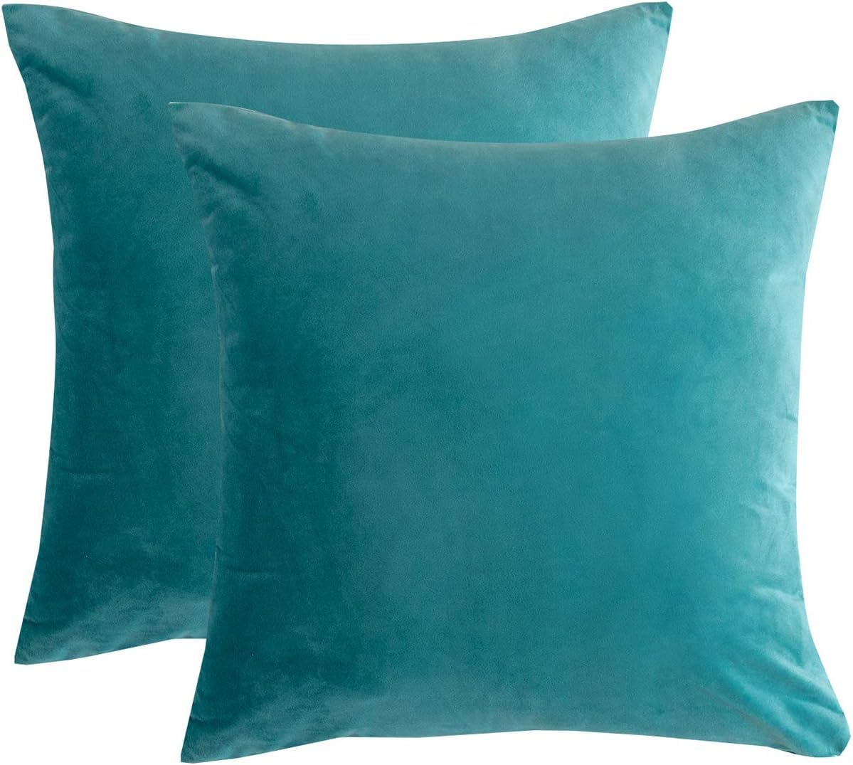RainRoad Velvet Gray Throw Pillow Covers18x18 Inch,Set of 2