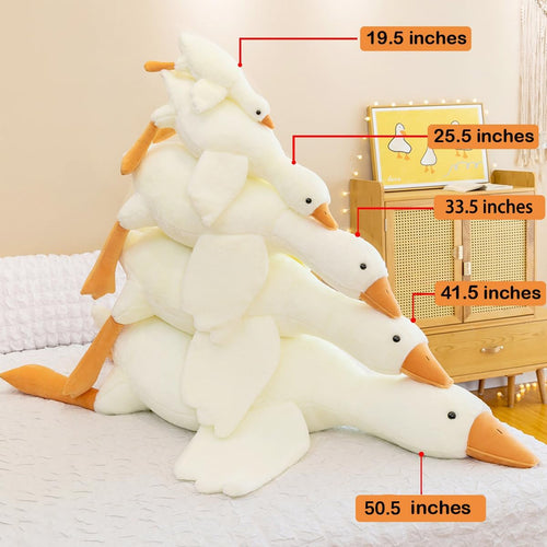 25.5 Inches Goose Stuffed Animals Plush Pillow Super Soft White Swan Sleeping Throw Plushie(White, 25.5")