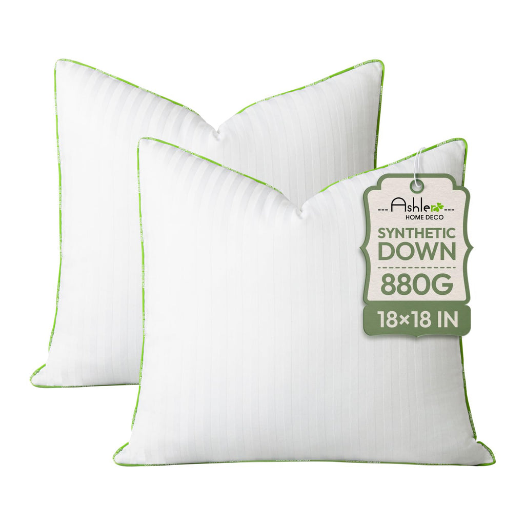 Ashler Synthetic Down Pillow Inserts, 20x20, Set of 2