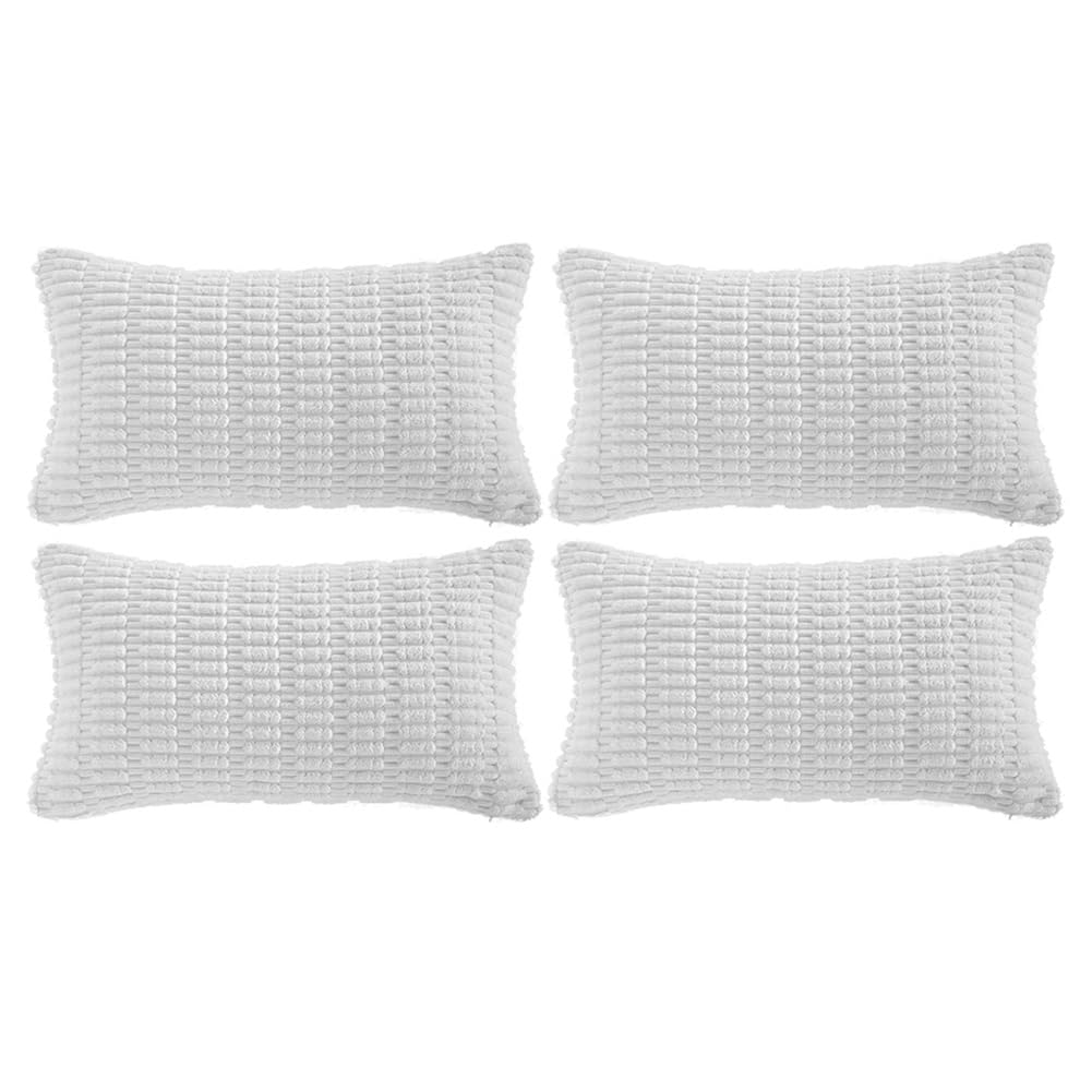 Fancy Homi 4 Packs Decorative Throw Pillow Covers for Living Room Couch Bed, Modern Farmhouse Boho Home Décor Accent Cushion Case, 18" x 18", Neutral