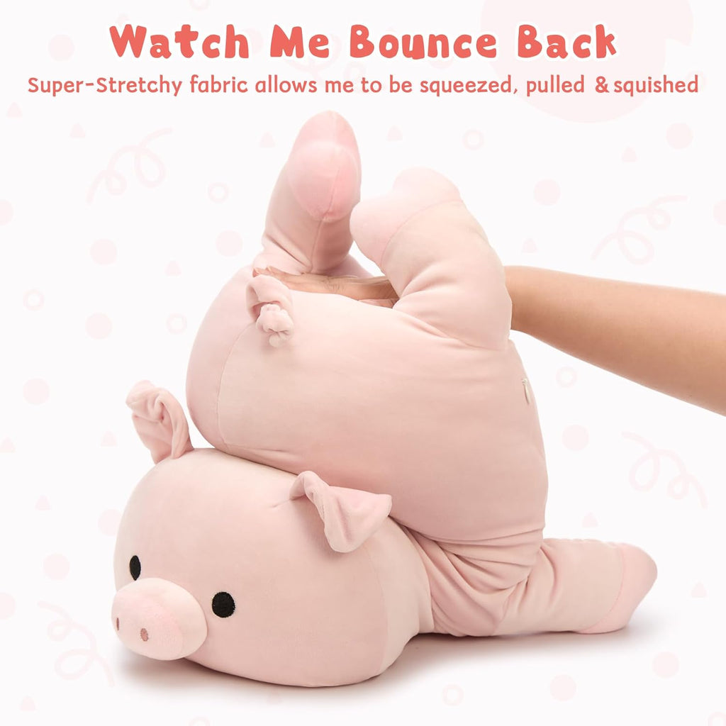 MaoGoLan Pink Pig Plush Pillow– 24" Giant Pig Stuffed Animal Body Pillow
