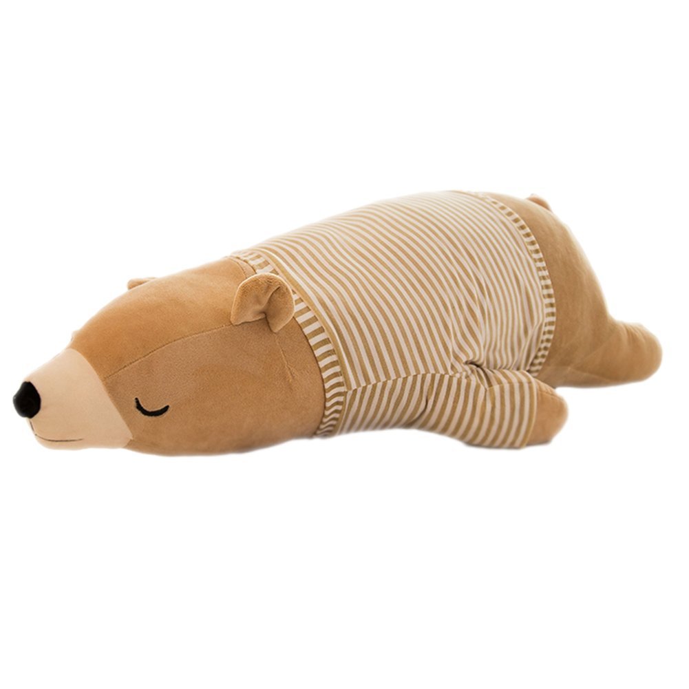 MMTTAO Stuffed Polar Bear Animal Plush Toy 20 Inch Large White Sleeping Bear Animal Stuff Soft Plushies Cute Dolls Collection Huggable Pillow Cushion Birthday Gift for Kids Child Boys Girls, 20Inches