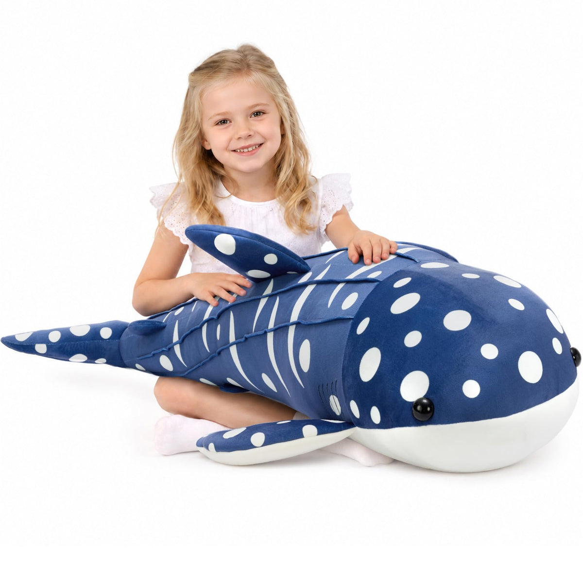 Tezituor 24 Inch Narwhal Stuffed Animal, Hugging Soft Ocean Narwhal Pillow Gift for Girls Kids, Cute Pink Large Stuffed Whale Plush Toy Christmas Deaor Gift