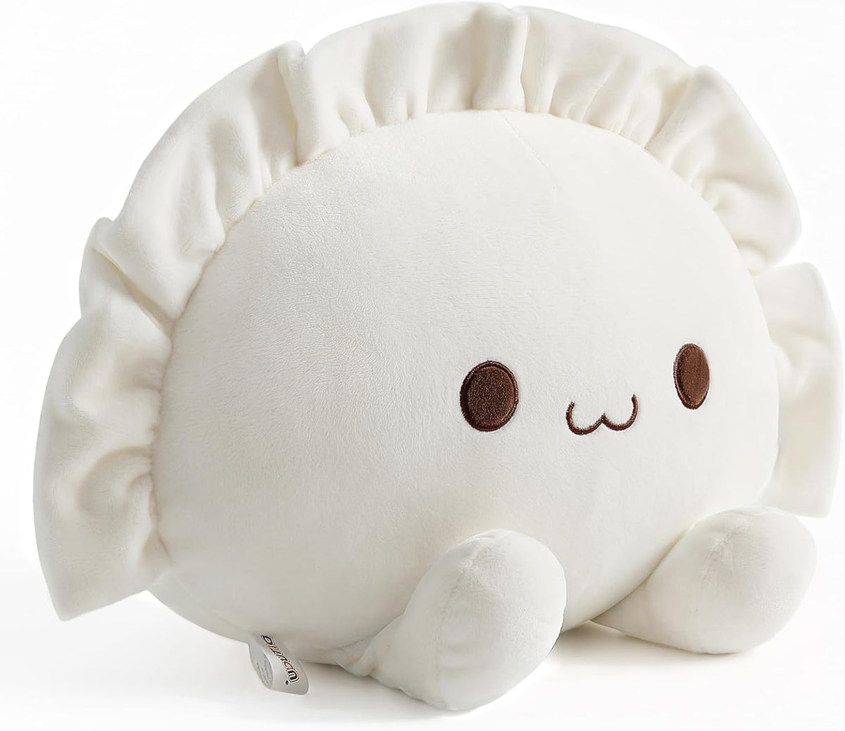 Ditucu Cute Pierogi Pillow Dumpling Plush Funny Food Soup Stuffed Animal Plushies Toys Soft Hugging Gifts for Kids White 8 inch