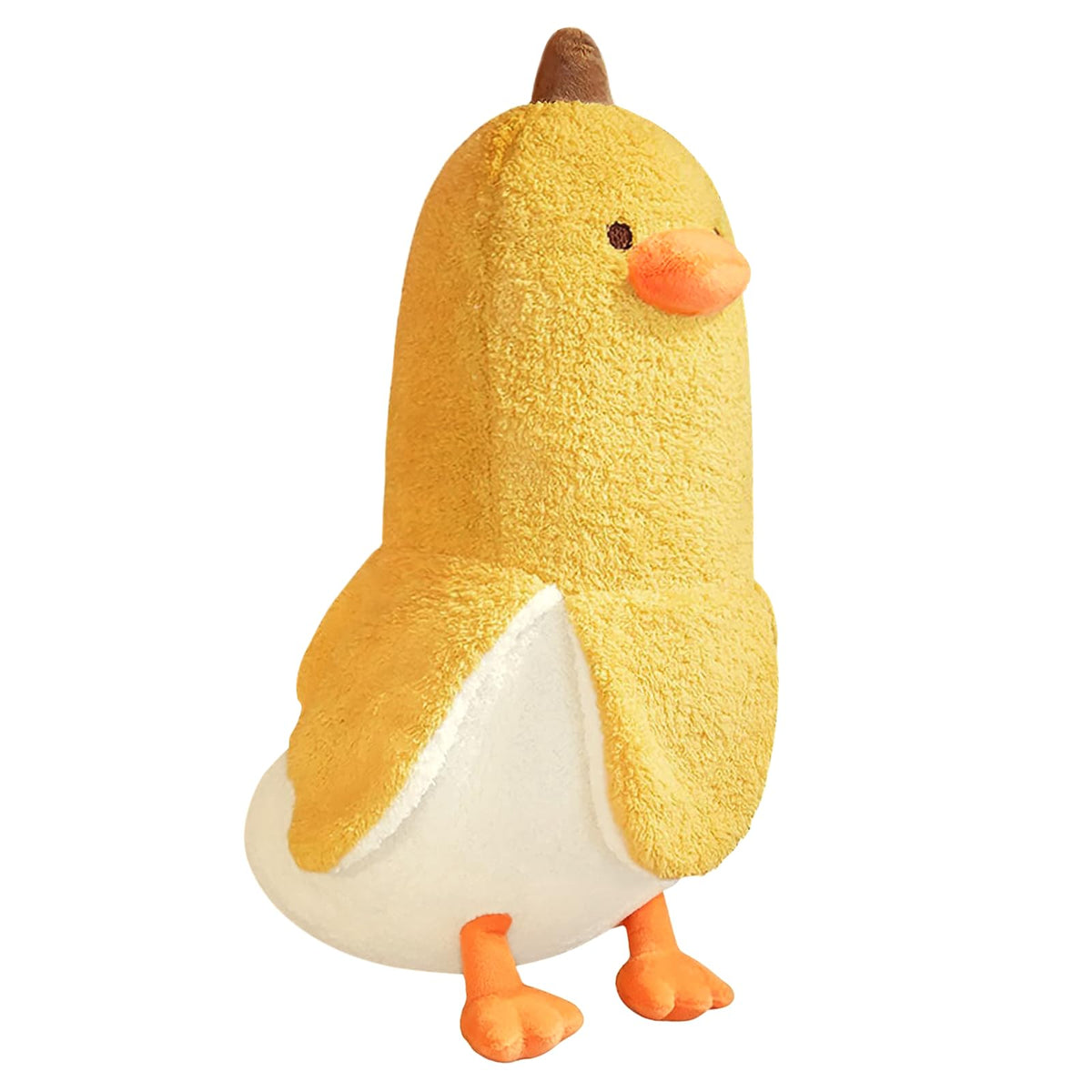 PEACH CAT Banana Duck Plush Toy Cute Plushie Hugging Plush Pillow Duck Stuffed Animal for Girls and Boys White 12"