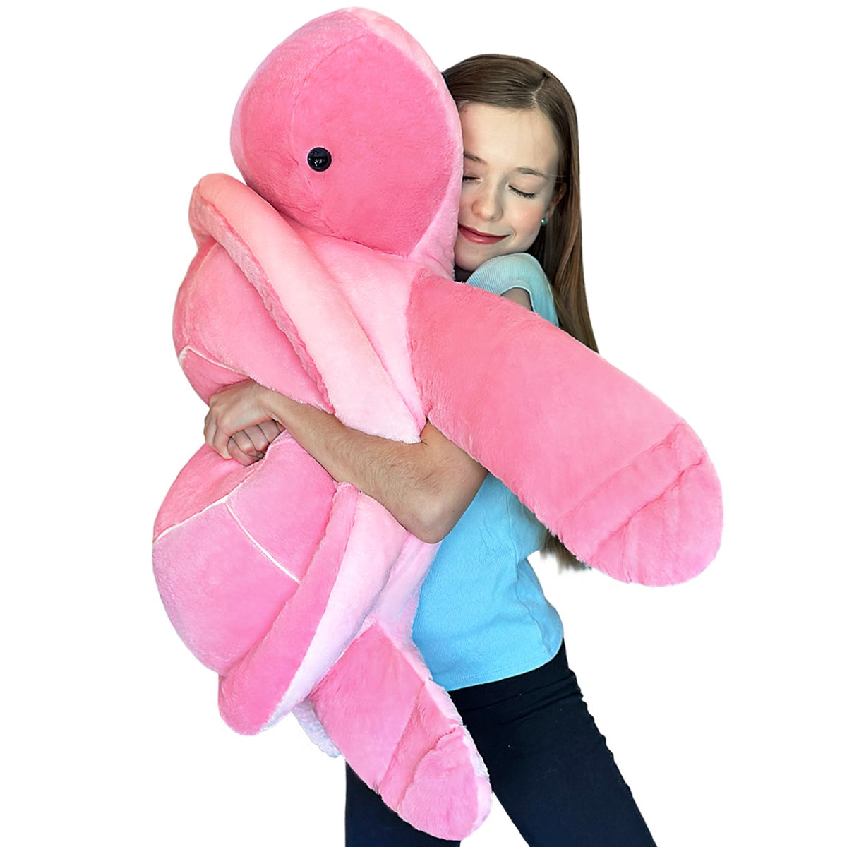 MorisMos 33Inch Giant Blue Sea Turtle Stuffed Animal, Large Turtle Plush Pillow, Soft Ocean Animal Plush Toy for Kids, Big Turtle Plushie for Bed Sofa Room Decor, Birthday Gift