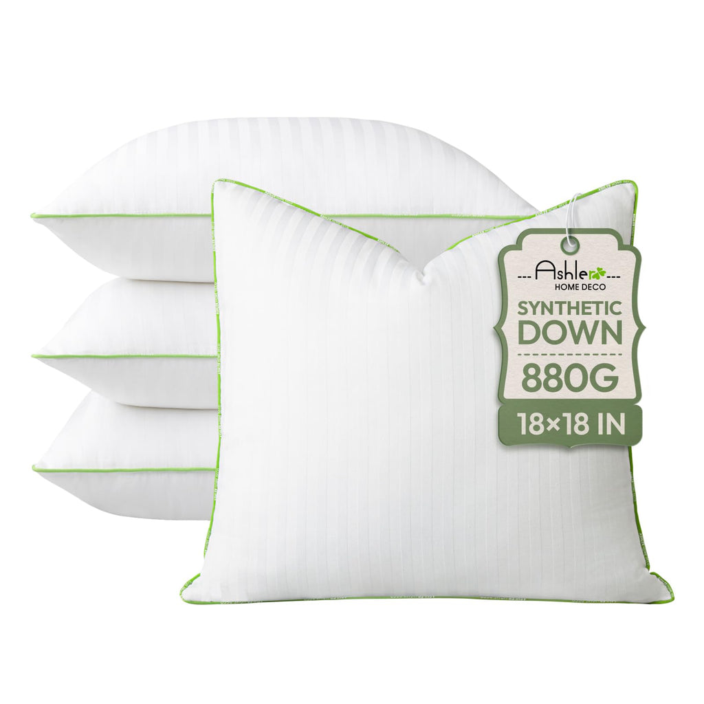 Ashler Synthetic Down Pillow Inserts, 20x20, Set of 2