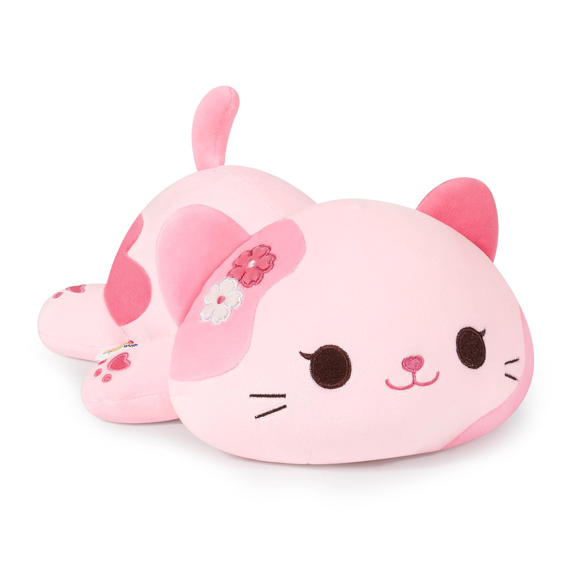 Onsoyours Original Cat Plush with Bowknot Cute Kitten Stuffed Animal Soft Pillow Pink Kawaii Kitty Heart Plush Toy Gifts for Kids & Adults (Pink Cat, 9")