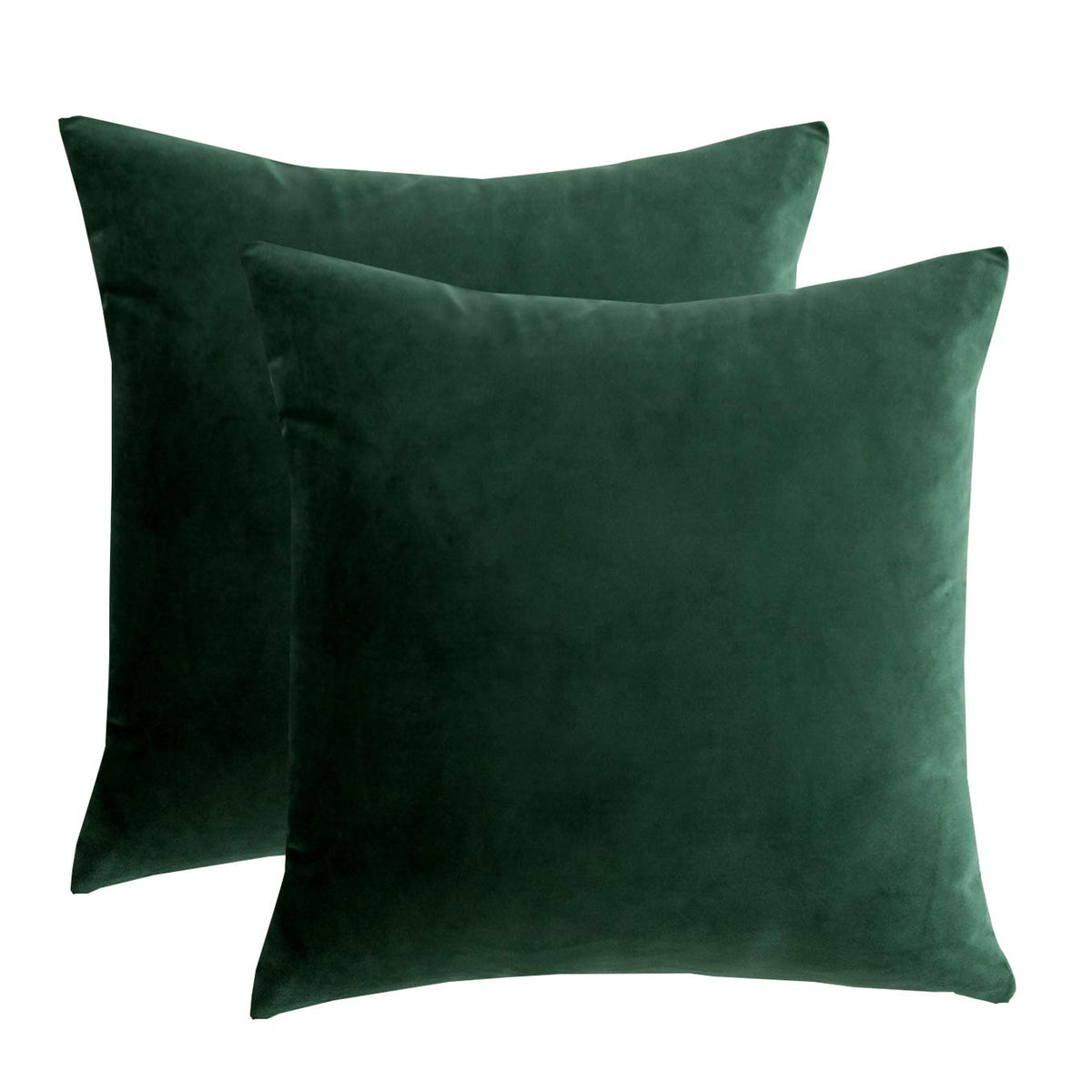 RainRoad Velvet Gray Throw Pillow Covers18x18 Inch,Set of 2