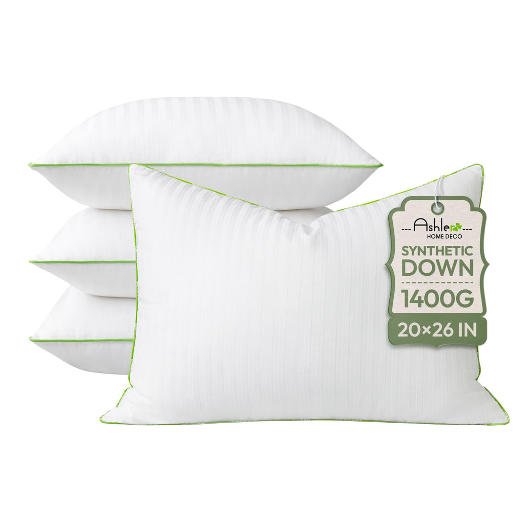 Ashler Synthetic Down Pillow Inserts, 20x20, Set of 2