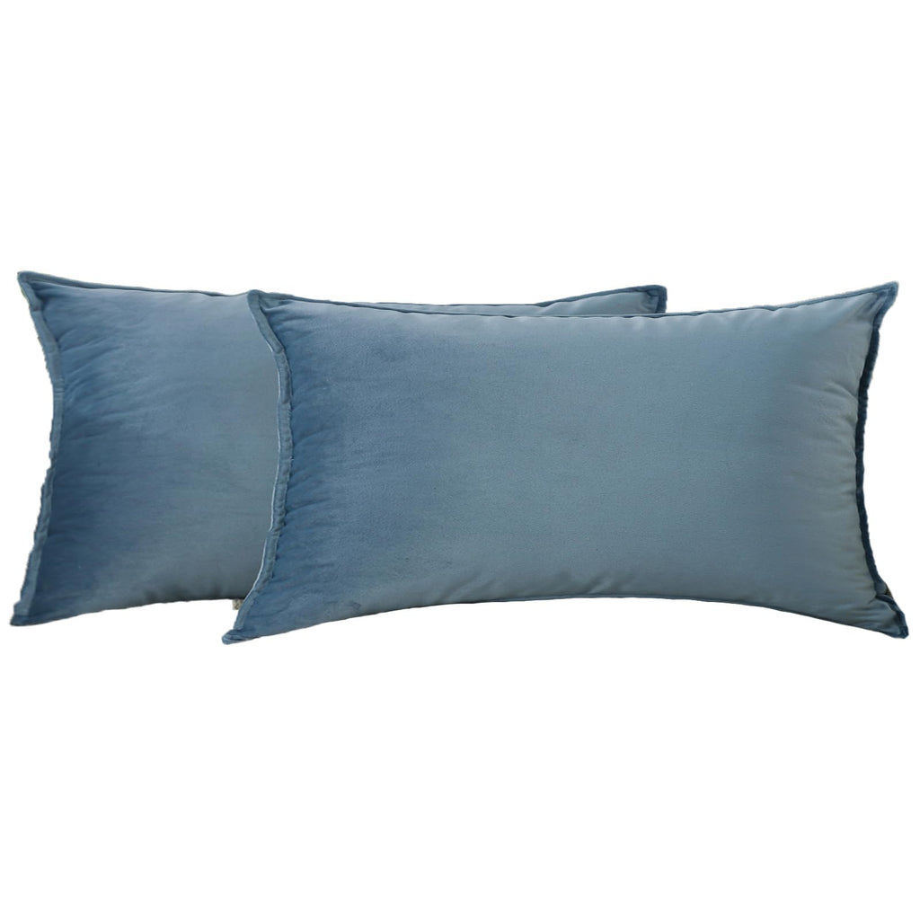 Velvet Navy Blue Throw Pillow Covers 18”x18”Pack of 2 Soft Decorative