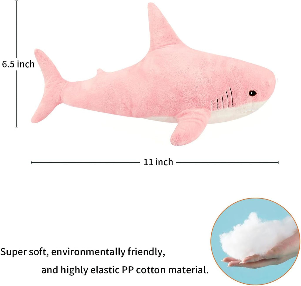 Shark Stuffed Animal Plush, Pink 11 Inch, Cute Shark Pillows