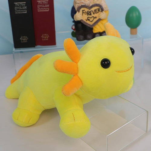 10.8 inch Plush Axolotl Stuffed Animal, Axolotl Plush Toys, Cute Stuffed Cotton Plush Pillow Kawaii Salamander Gifts for Girls & Boys, Plushies has (Yellow Axolotl Plush)