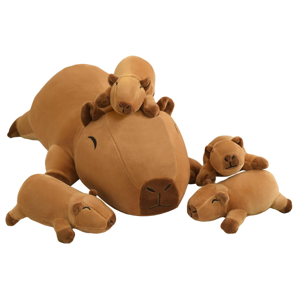 TOYSYM Chubby Blob Seal Pillow Cute Seal Plush with 4 Baby Plushies in Her Tummy, Soft Large Stuffed Animals Toy Gifts for Kids (20inch)