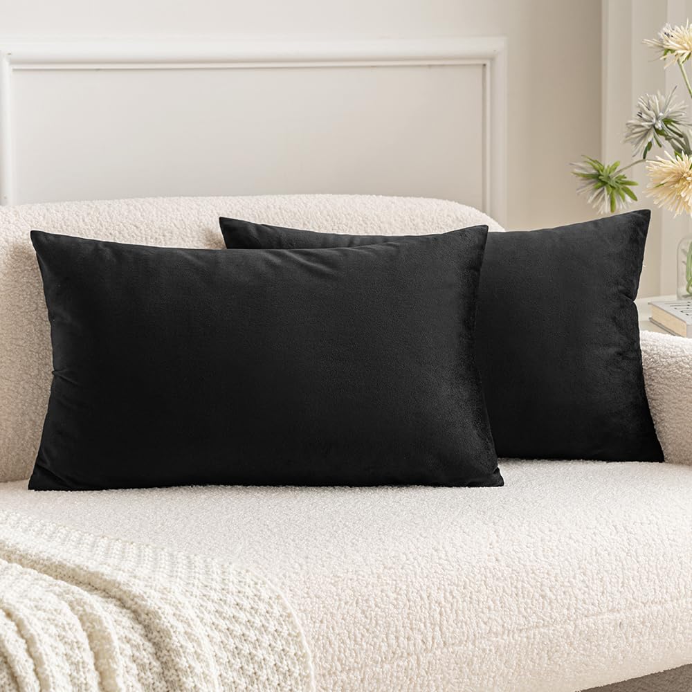 MIULEE Velvet Fall Throw Pillow Covers 20x20 Inch Pack of 2 Burnt Orange