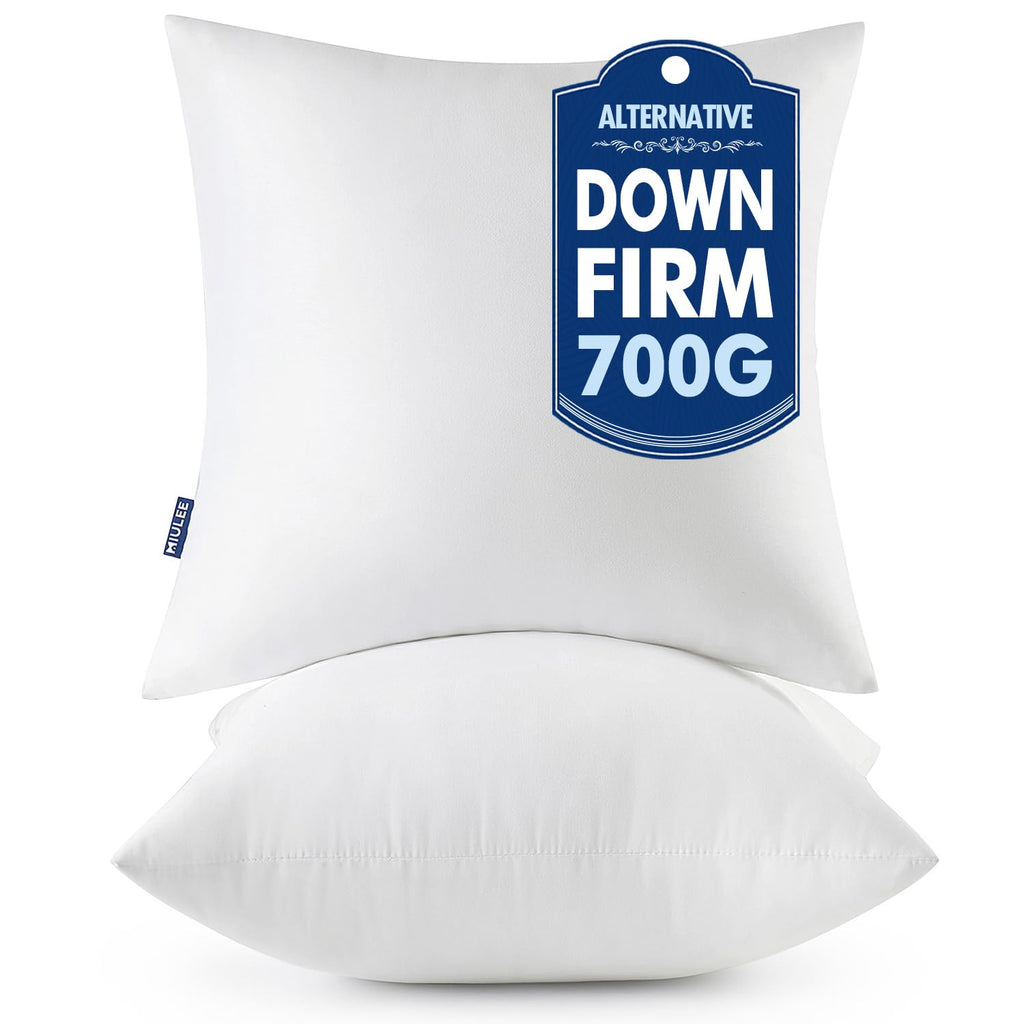 MIULEE 18x18 Throw Pillows Inserts 2 Pack, Decorative Pillows for Couch Bed