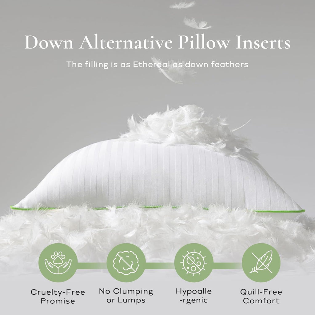 Ashler Synthetic Down Pillow Inserts, 20x20, Set of 2