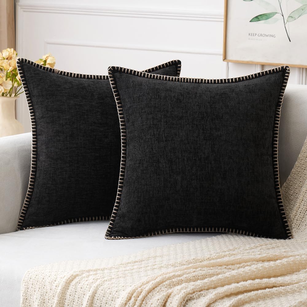 MIULEE Fall Decorative Couch Throw Pillow Covers 18x18 Inch Burnt Orange