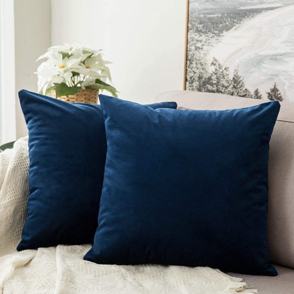MIULEE Velvet Fall Throw Pillow Covers 20x20 Inch Pack of 2 Burnt Orange