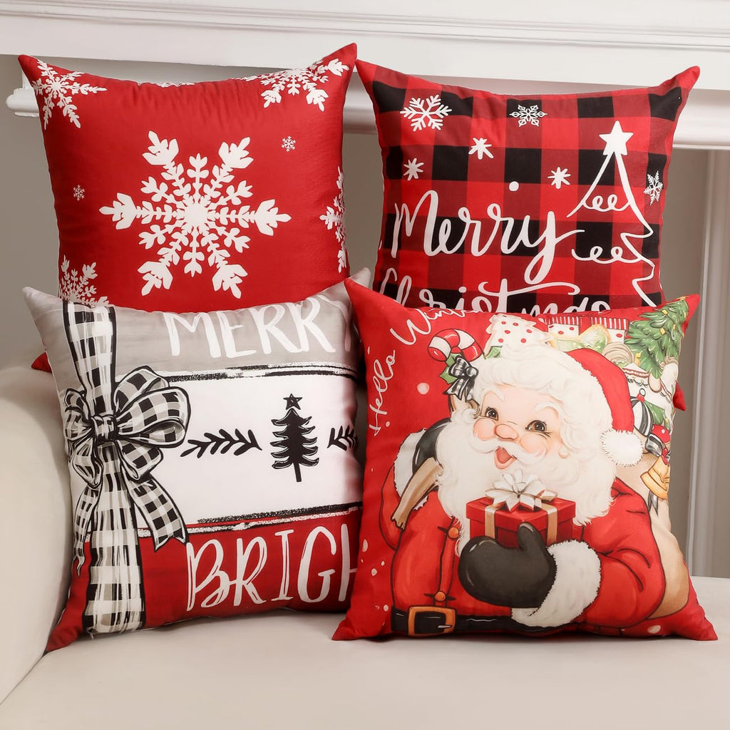 TOYPOPOR Fall Pillow Covers 18x18 4Pcs Double‑Sided Print Autumn Home Decor