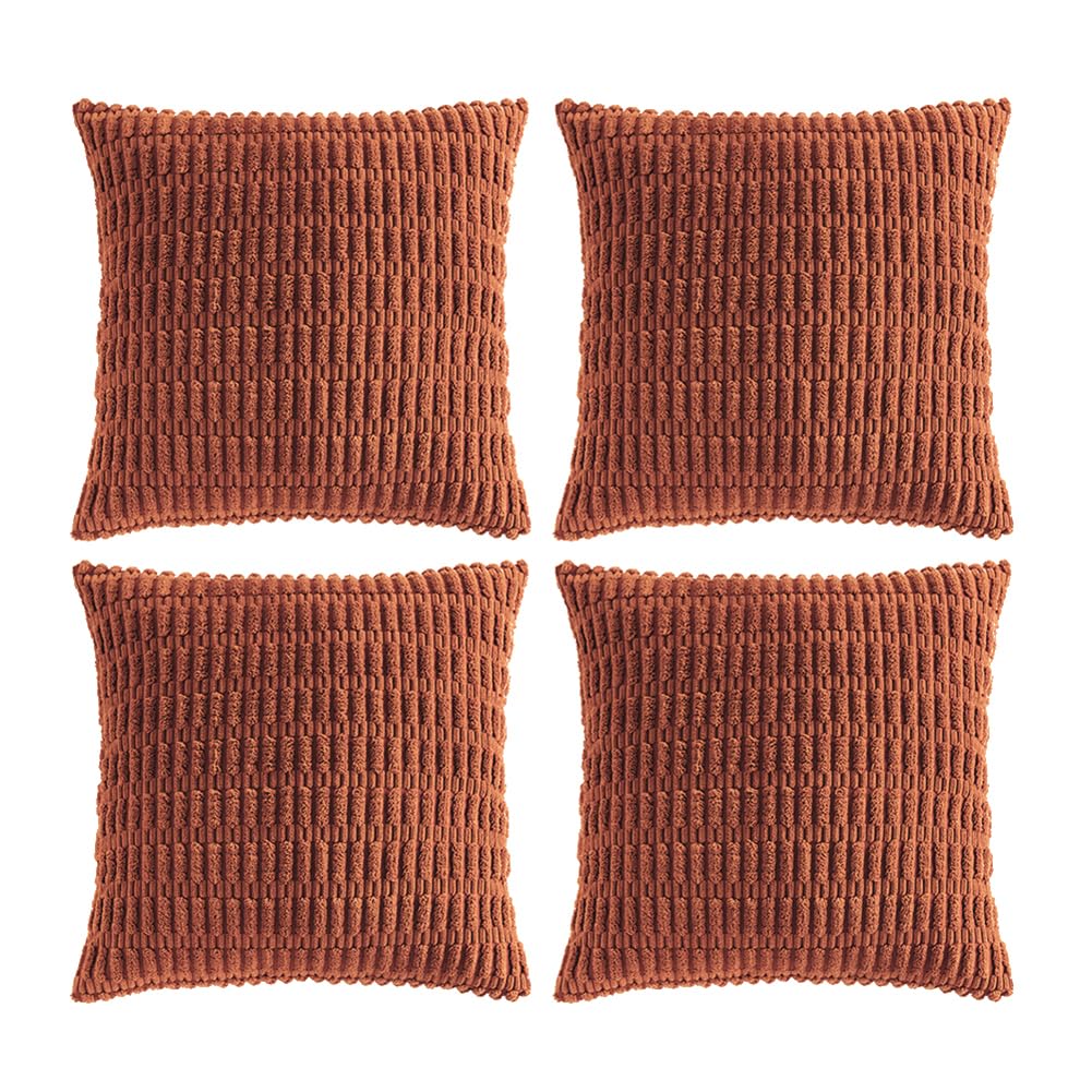 Fancy Homi 4 Packs Decorative Throw Pillow Covers for Living Room Couch Bed, Modern Farmhouse Boho Home Décor Accent Cushion Case, 18" x 18", Neutral