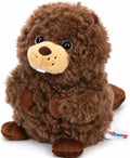 Curly Beaver Stuffed Animal Cute Squishy Plush Toy for Kids 9.8''