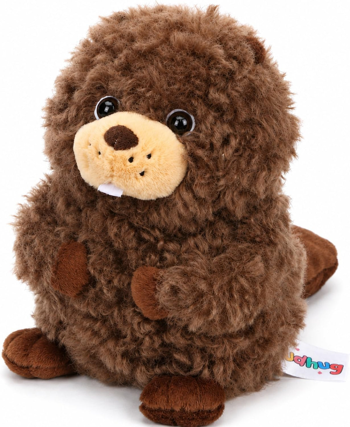 Curly Beaver Stuffed Animal Cute Squishy Plush Toy for Kids 9.8''