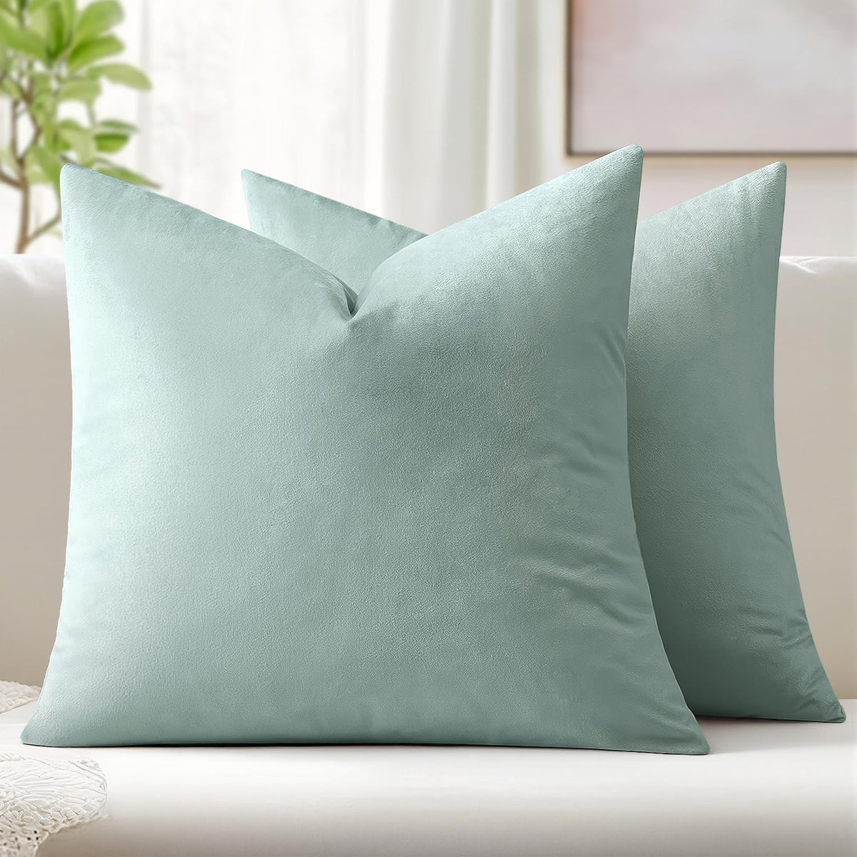 MIULEE Velvet Fall Throw Pillow Covers 20x20 Inch Pack of 2 Burnt Orange