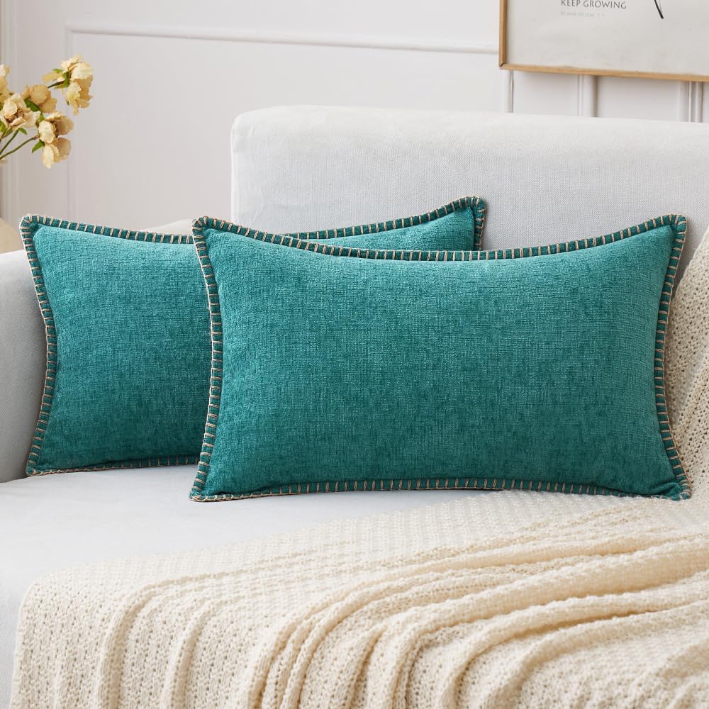 MIULEE Decorative Couch Throw Pillow Covers 18x18 Inch Sage Green 2 Pack