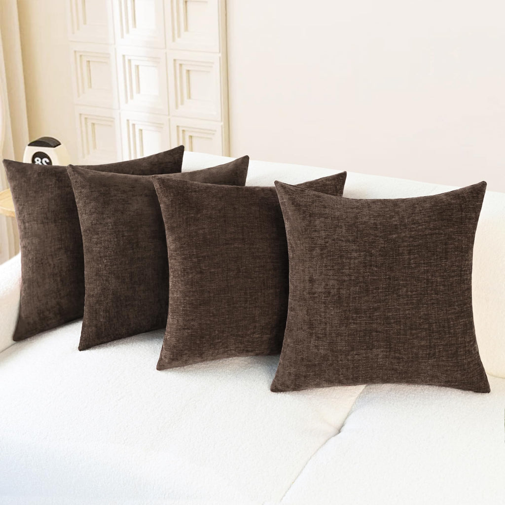 CaliTime Decorative Couch Throw Pillow Covers 18 X 18 Inches Medium Grey