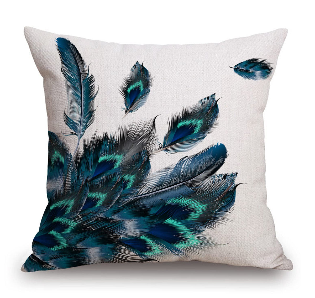 TSSOHU Vintage Flowers Pillow Cover Rustic Cotton Linen Decorative Square Throw Pillow Cover 18x18 Inch for Sofa Couch Decoration
