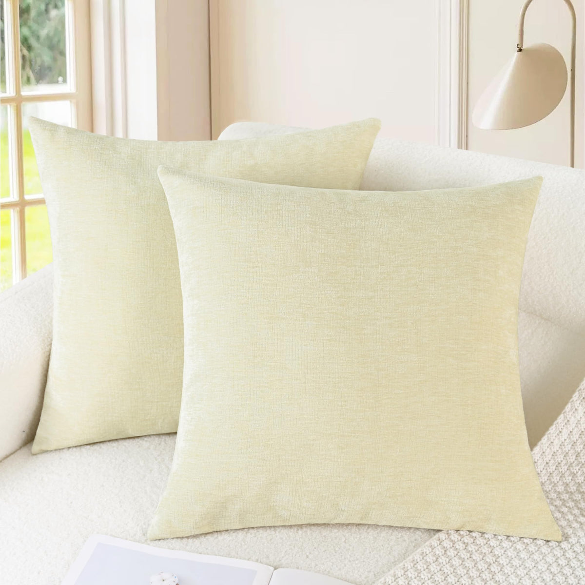 CaliTime Decorative Couch Throw Pillow Covers 18 X 18 Inches Medium Grey