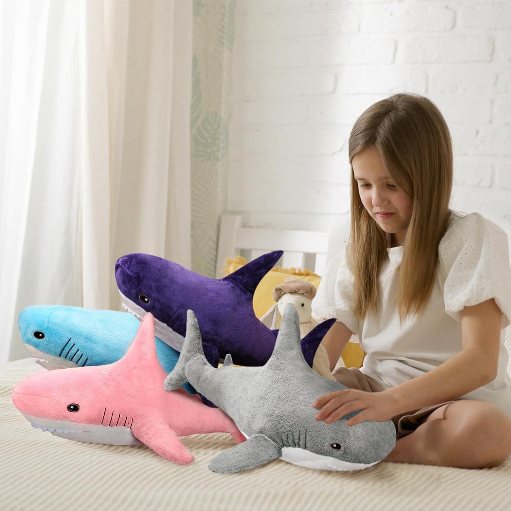Shark Stuffed Animal Plush, Pink 11 Inch, Cute Shark Pillows
