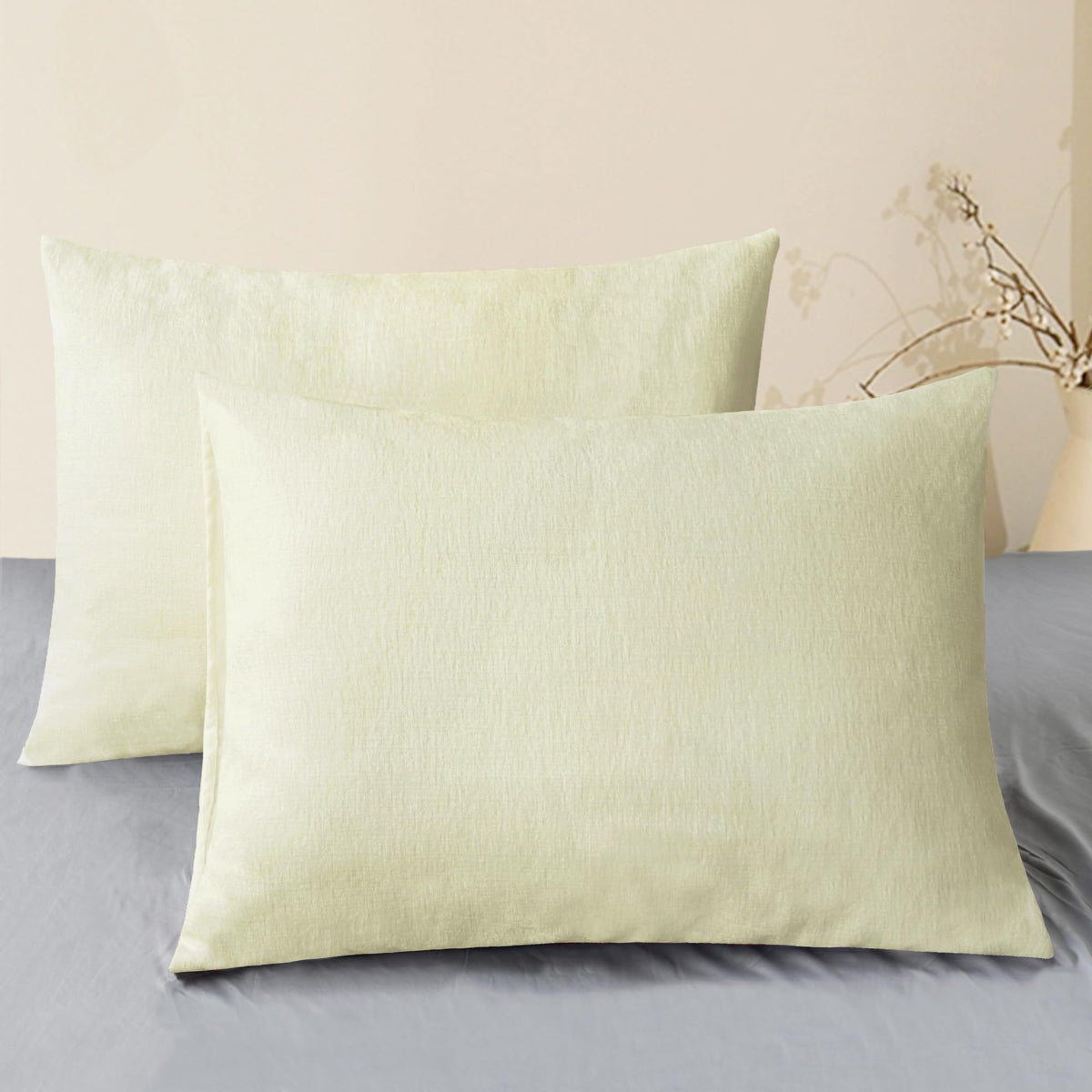 CaliTime Decorative Couch Throw Pillow Covers 18 X 18 Inches Medium Grey