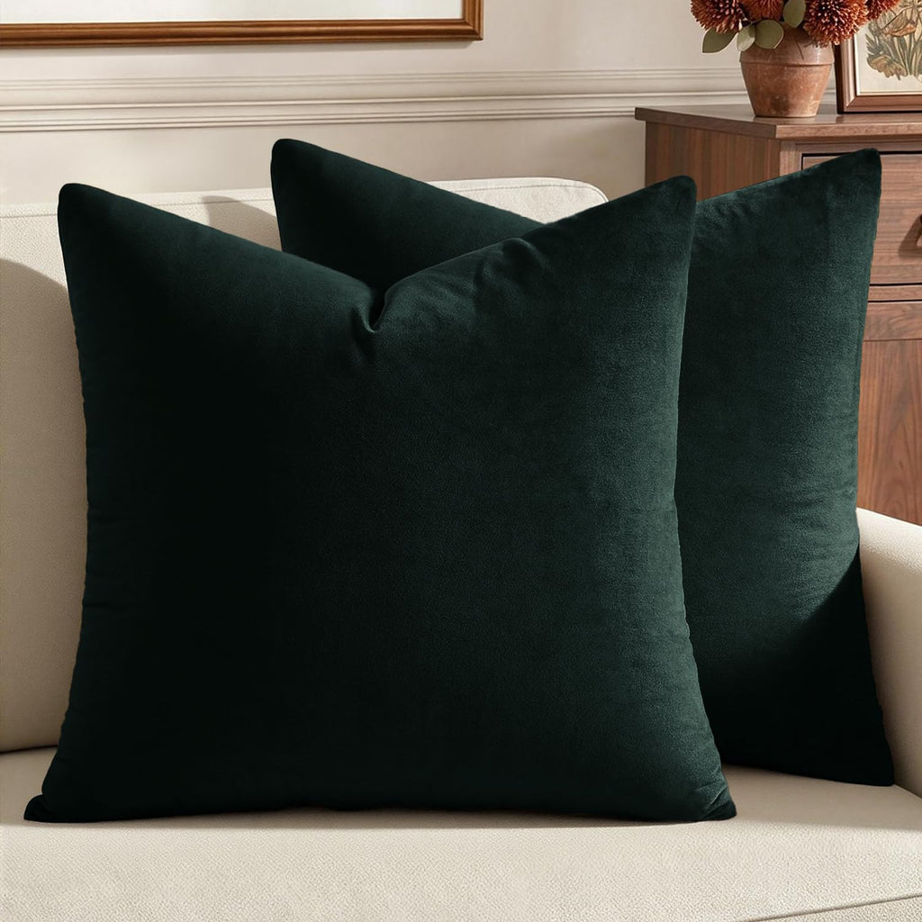 MIULEE Velvet Fall Throw Pillow Covers 20x20 Inch Pack of 2 Burnt Orange