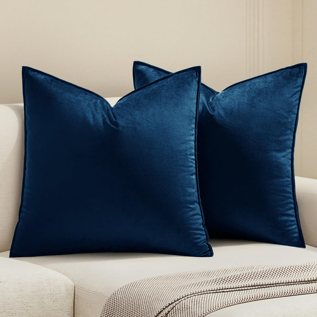 MIULEE Decorative Brown Velvet Throw Pillow Covers for Couch 22x22 Inch