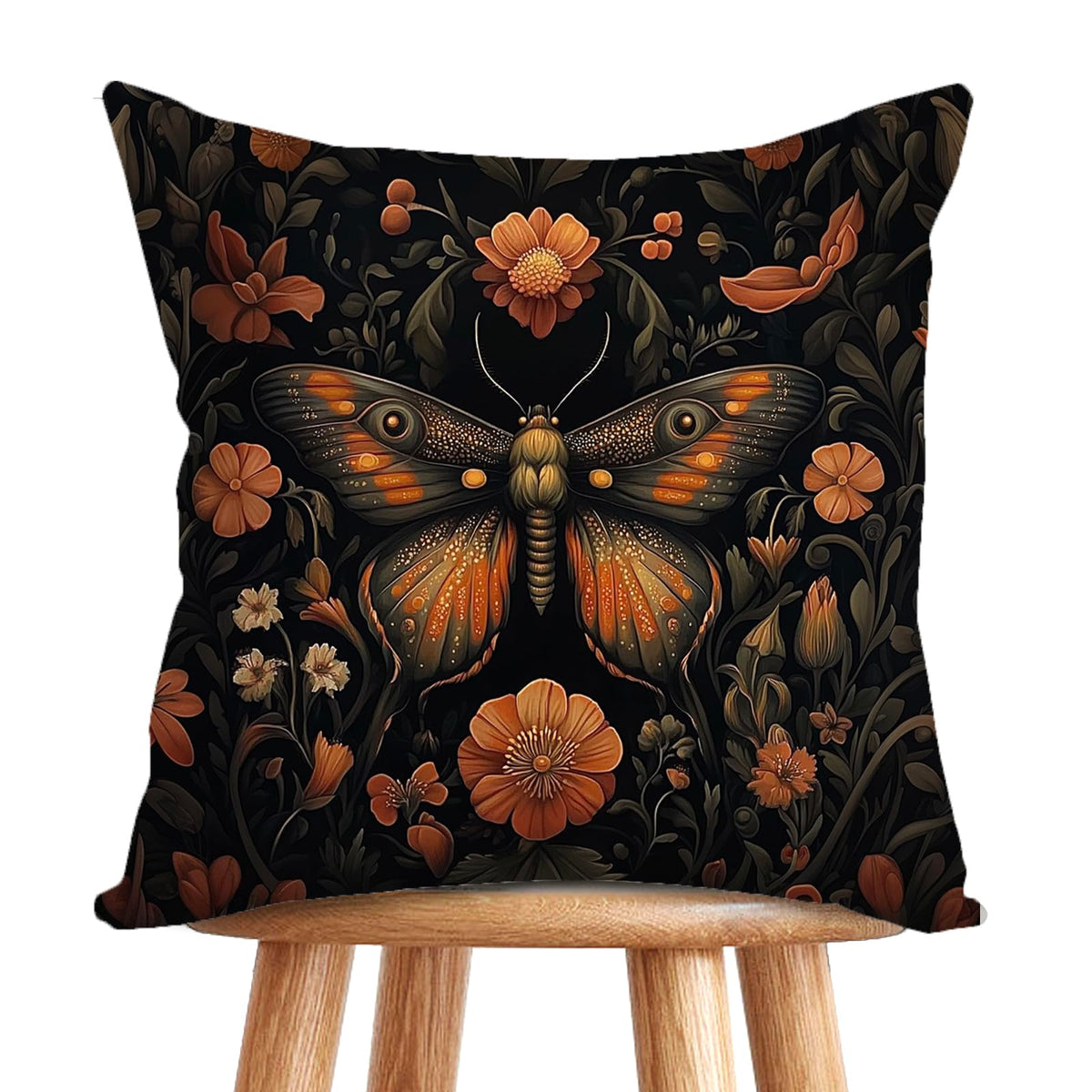 William Morris Abstract Vintage Print Floral Velvet Design Throw Pillow Covers Home Decor, Retro Art Decor Pillowcase Cushion Cover for Bed Sofa Living Room, Square 18x18inch (Black-Floral2)