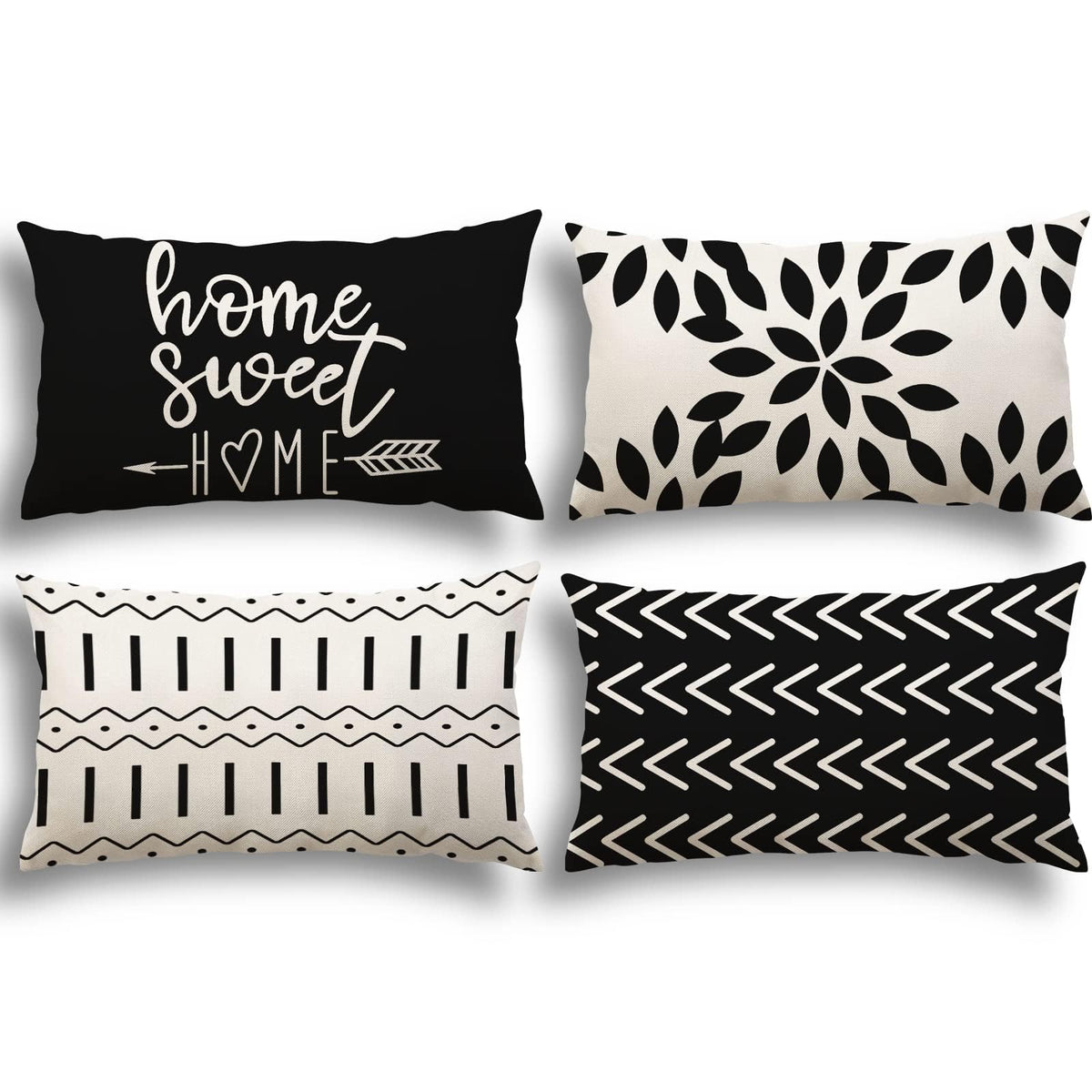 YCOLL Pillow Covers 18x18 Set of 4, Modern Sofa Throw Pillow Cover, Decorative Outdoor Linen Fabric Pillow Case for Couch Bed Car，Light Blue