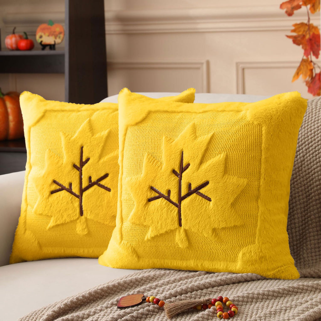 Allorry Fall Pillow Covers 18x18 2 Pack Beige Pumpkin Home Decor PT010A18