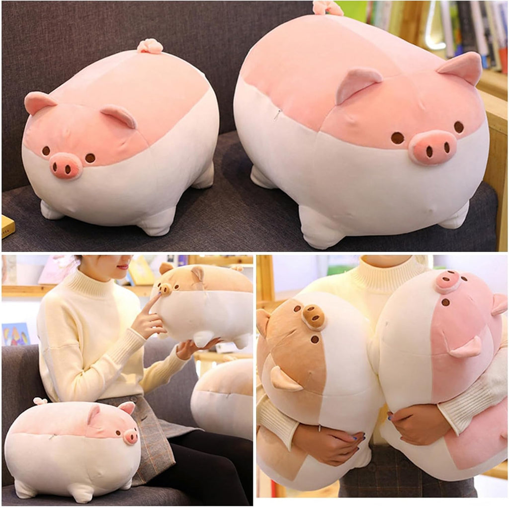 Levenkeness Soft Fat Pig Plush Hugging Pillow,Cute Piggy Stuffed Animal Doll Toy Gifts for Bedding, Kids Birthday, Valentine, Christmas (Pink, 19.7")