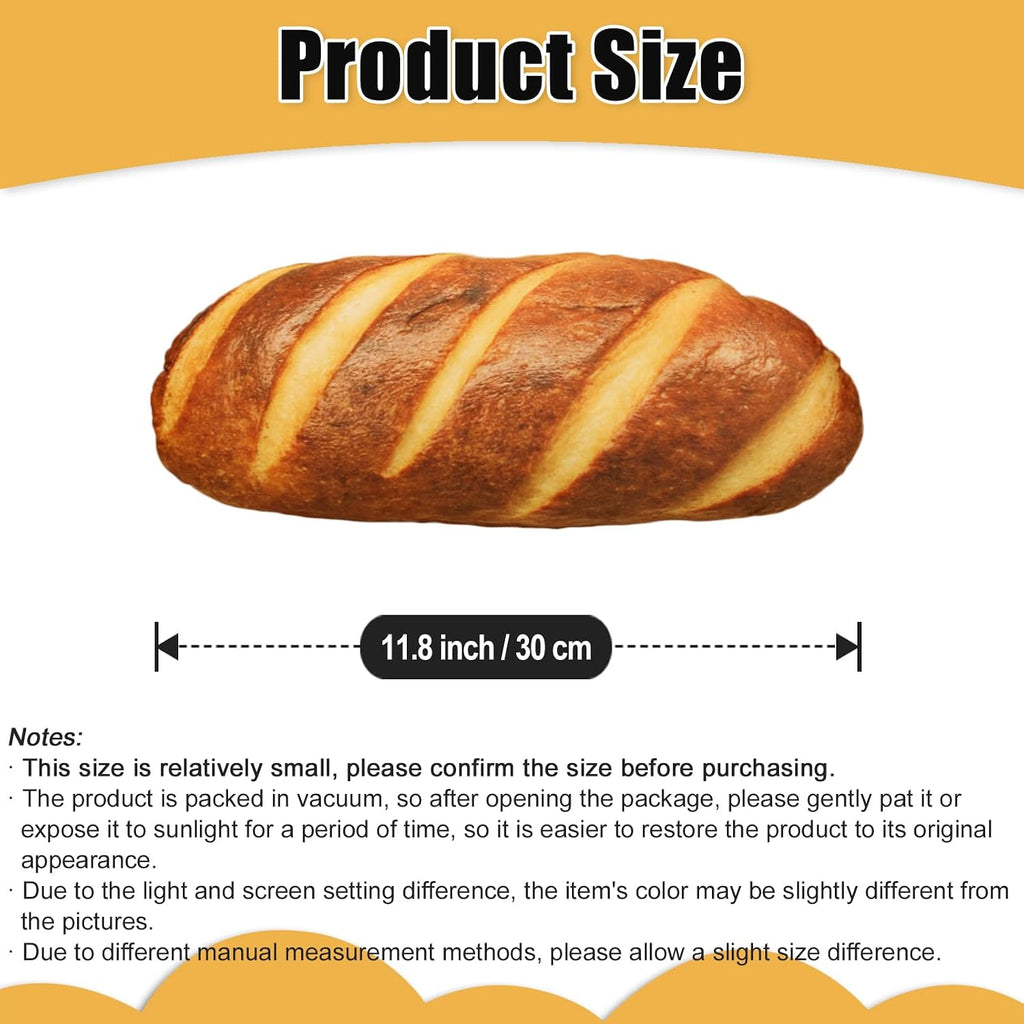 zhidiloveyou Bread Pillow Funny Stuffed Bread Shaped Toy Small Plush, 11.8"