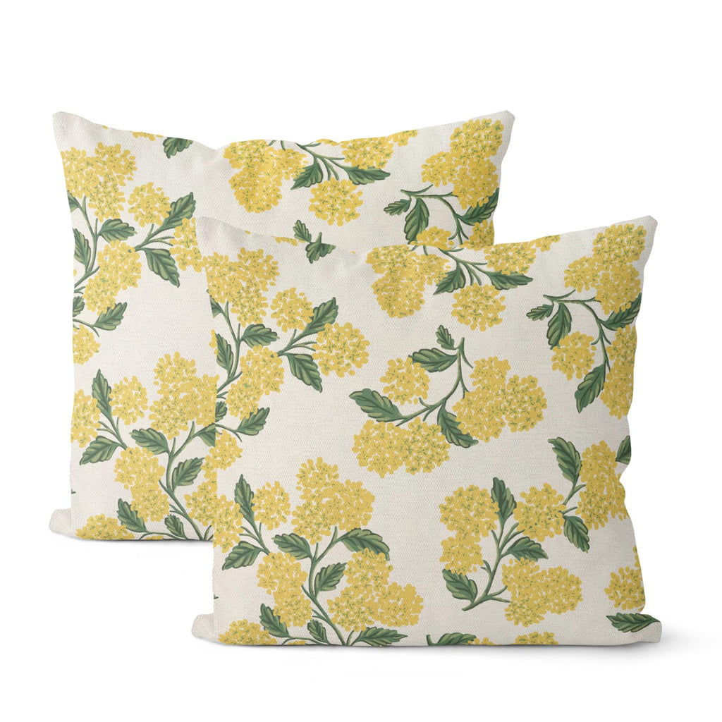 Floral Outdoor Pillow Covers 18x18 Inch Set of 2 Blue Green