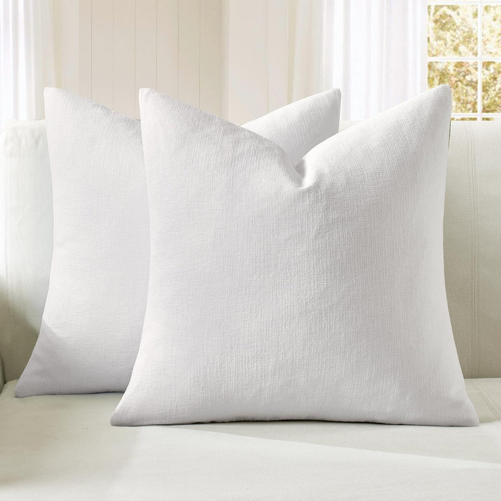 MIULEE Olive Green Chenille Couch Throw Pillow Covers, 18x18
