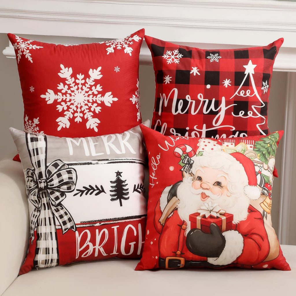 TOYPOPOR Fall Pillow Covers 18x18 4Pcs Double‑Sided Print Autumn Home Decor