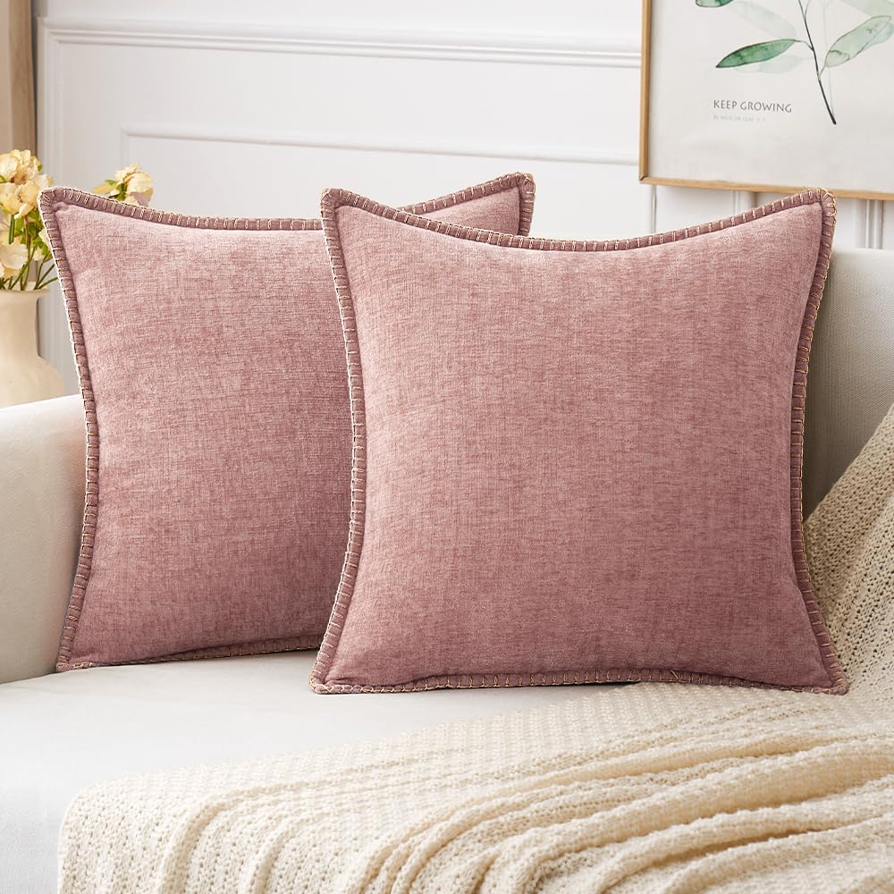 MIULEE Fall Decorative Couch Throw Pillow Covers 18x18 Inch Burnt Orange
