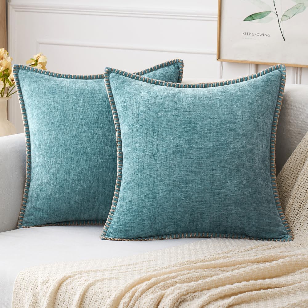 MIULEE Decorative Couch Throw Pillow Covers 18x18 Inch Sage Green 2 Pack